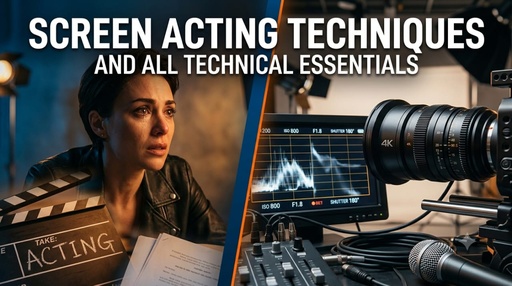 Screen Acting Techniques and all Technical Essentials With Film Production 